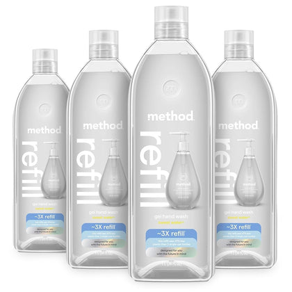 Method Gel Lavant pour les Mains recharge 1 L, parfum doux, vue de face