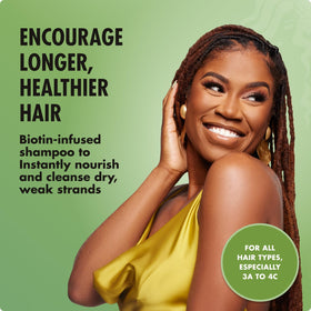 Mielle Organics Shampoo Fortifiant Rosemary Mint 20 oz et texture