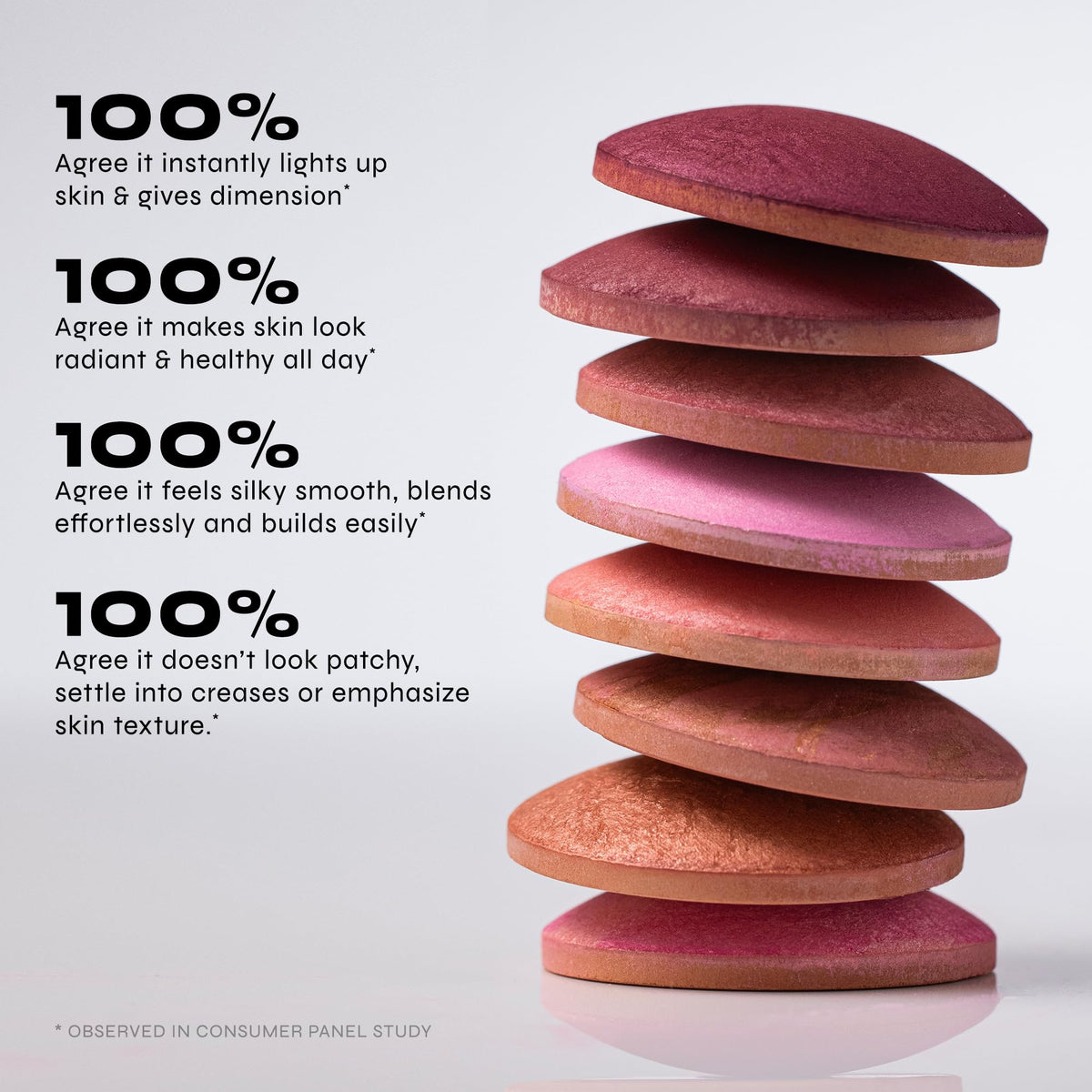 Milani Blush Baked Panna Cotta 41g sur fond blanc