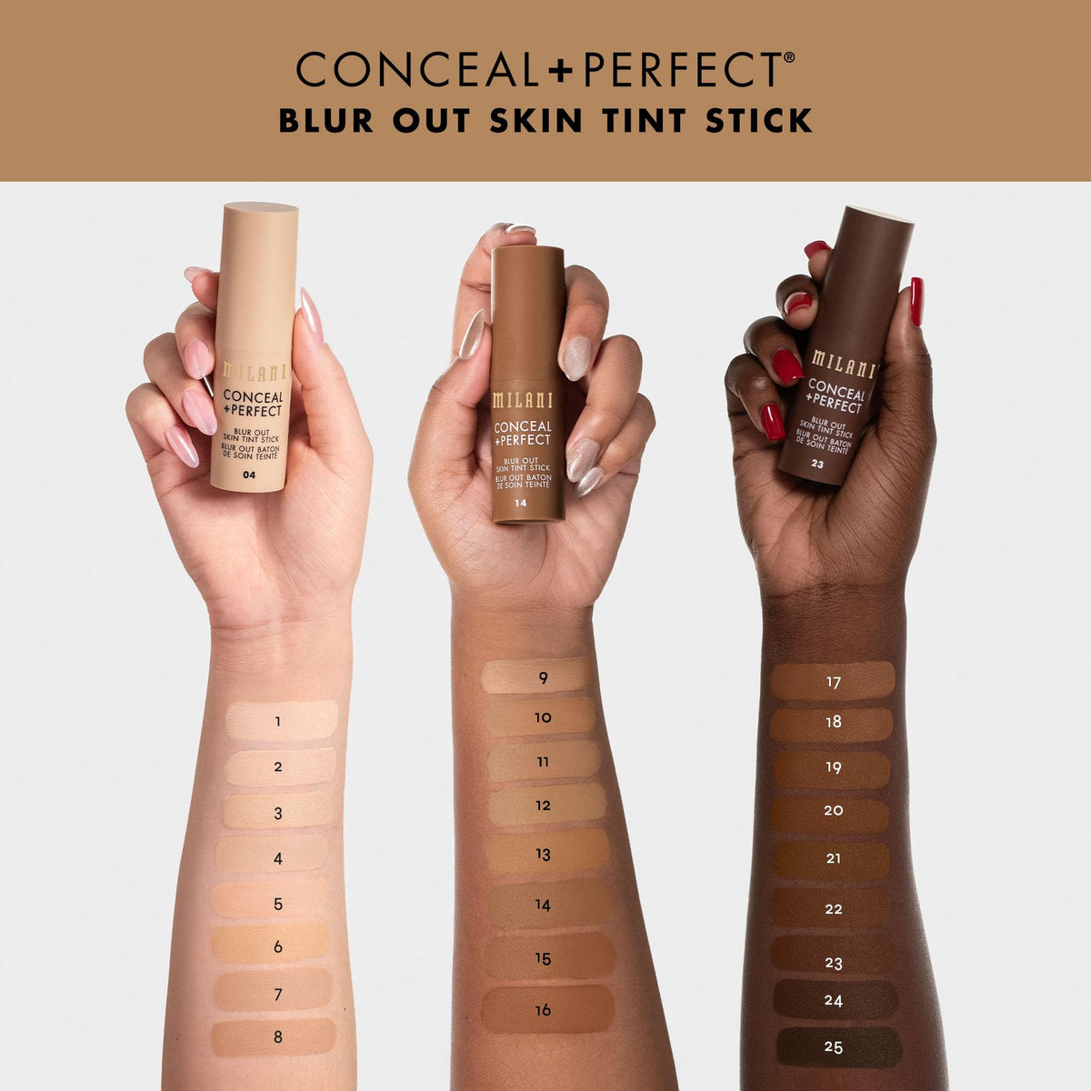 Milani Fond de Teint Blur Out 20-Deep Red en application sur le visage