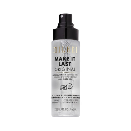 Milani Spray Fixateur 86g vue de face avec bouchon