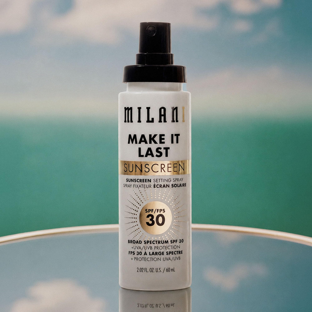 Milani Spray Fixateur Solaire SPF 30 en utilisation quotidienne