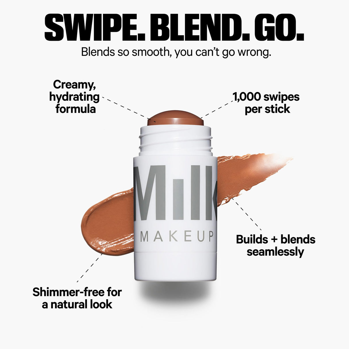 Milk Makeup Matte Bronzer Stick 18g application sur la peau