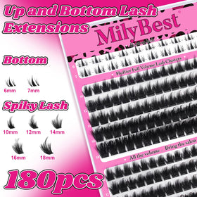 MilyBest Cove Lash Clusters 10-18mm sur un fond neutre