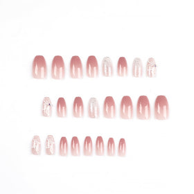 Mini lime à ongles et colle pour faux ongles roses ombre