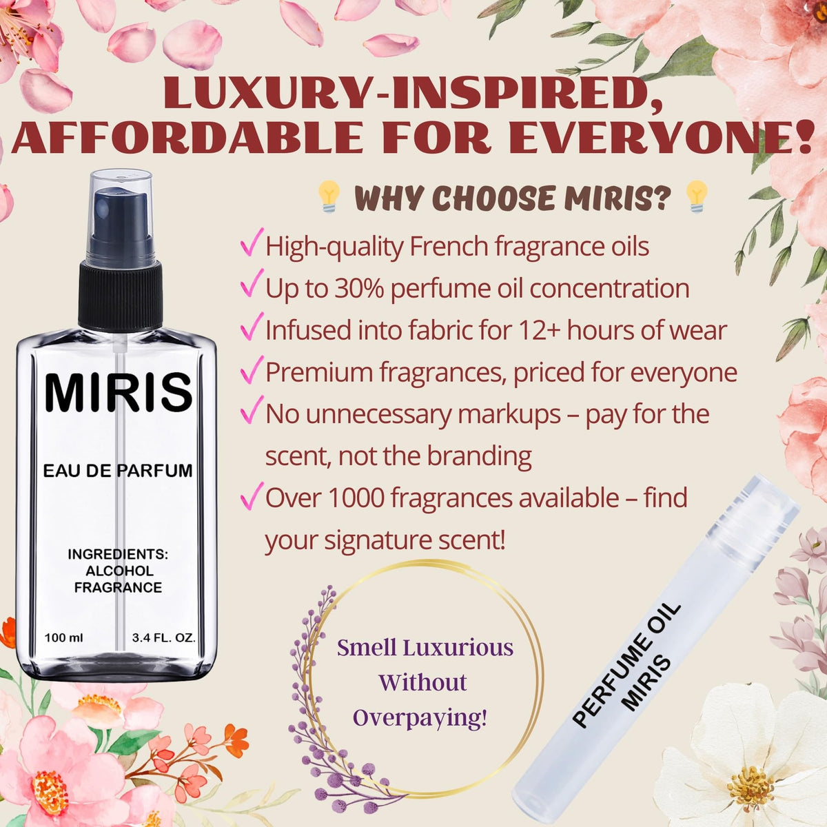 MIRIS Eau de Parfum 100 ml flacon compact recyclable