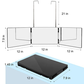 Miroir 3 voies LMZNXCZ avec un fond neutre