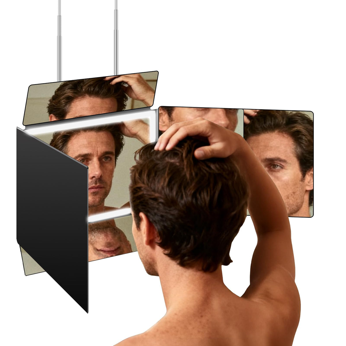 Miroir 5 voies LMZNXCZ vue de face avec crochets ajustables
