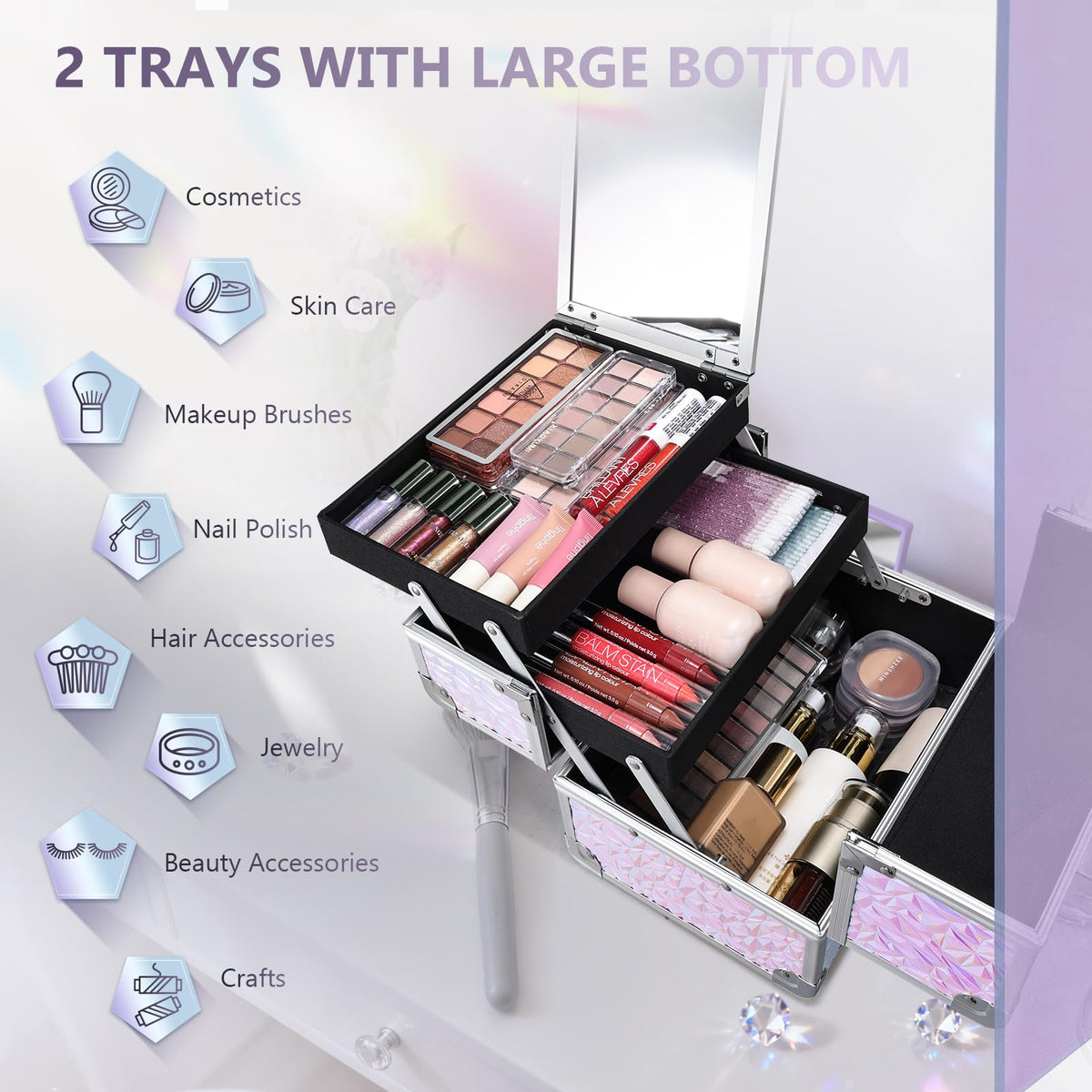 Miroir ajustable de la trousse de maquillage Joligrace