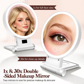 Miroir B Beauty Planet 30X pliable ouvert avec éclairage