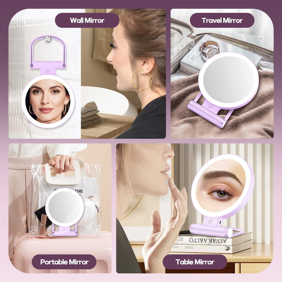 Miroir B Beauty Planet avec câble de recharge USB Type-C