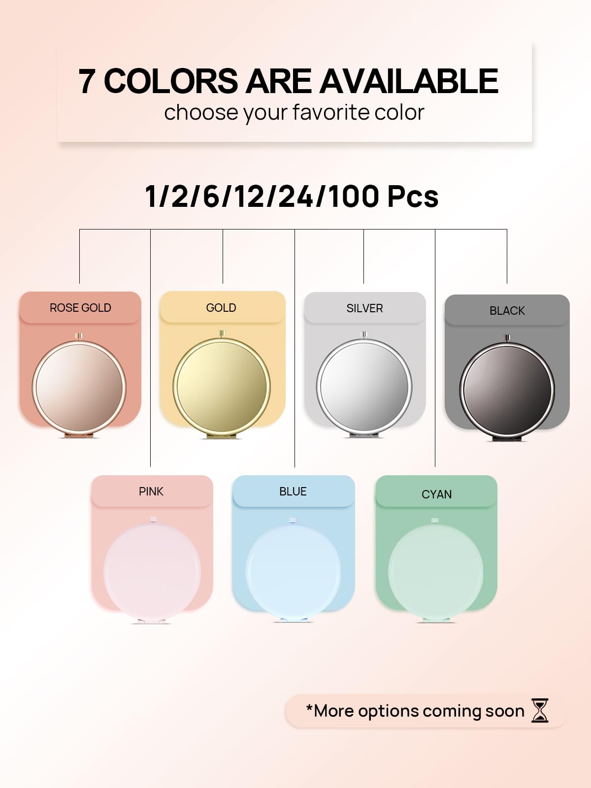 Miroir compact Getinbulk en couleur noir, ouvert