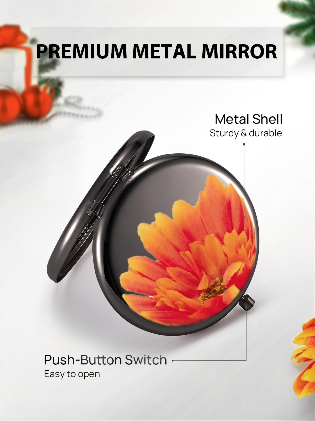 Miroir compact Getinbulk en couleur Rose avec éclat