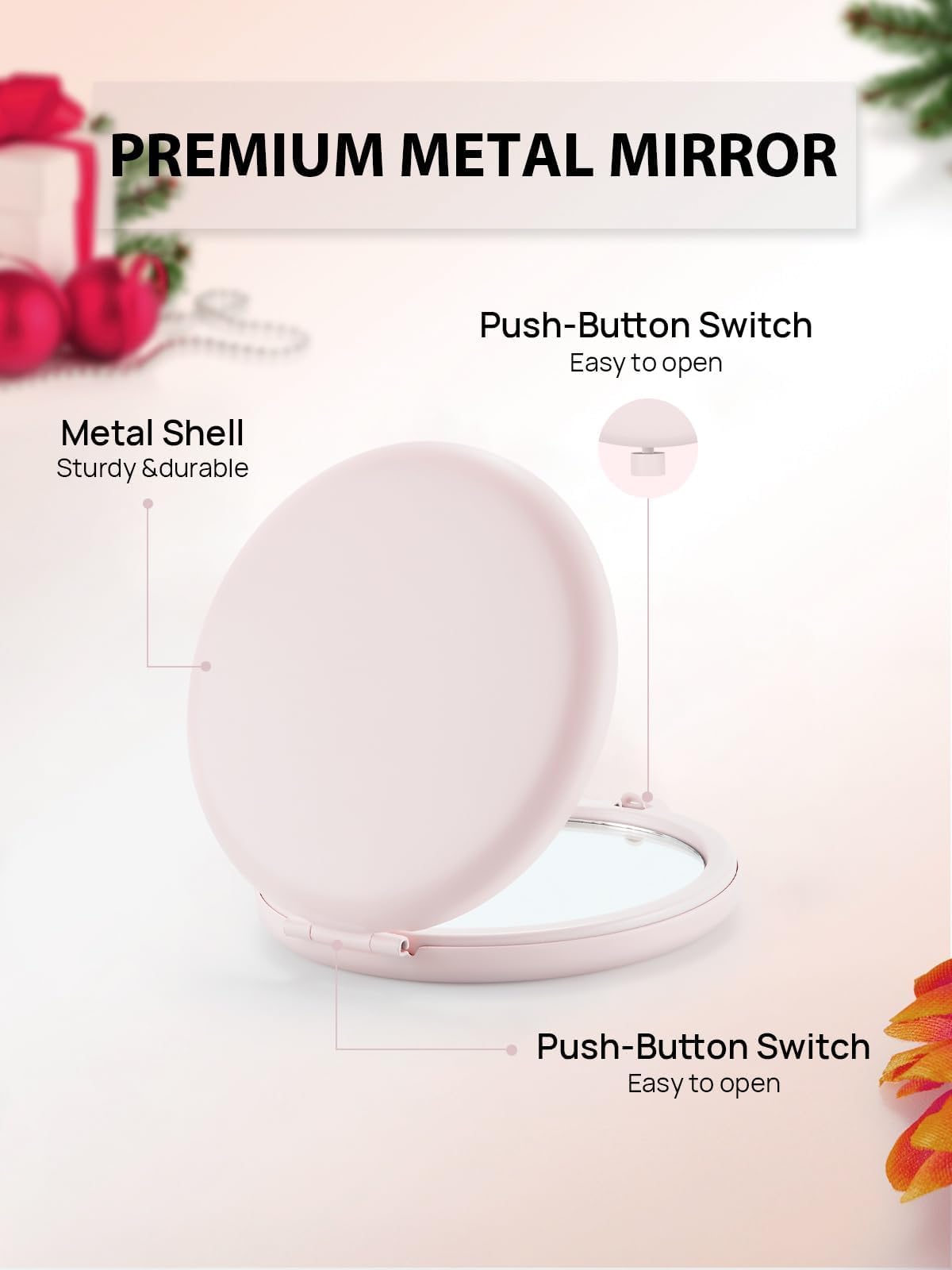 Miroir compact Getinbulk vue de dessus, couleur cyan