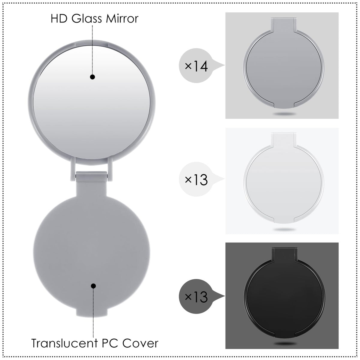 Miroir compact Jetec en noir avec couvercle fermé