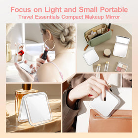 Miroir compact MIYADIVA ouvert montrant le miroir 1X et 30X
