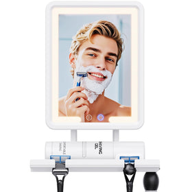 Miroir de douche chauffant eeuuty vue de face avec lumière naturelle