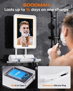 Miroir de douche eeuuty en mode éclairage blanc froid