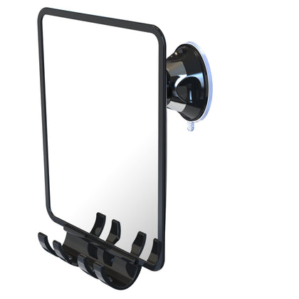 Miroir de douche Luxo anti-buée vue de face avec ventouse