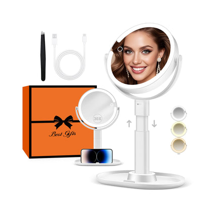 Miroir de maquillage B Beauty Planet avec lumières, vue de face