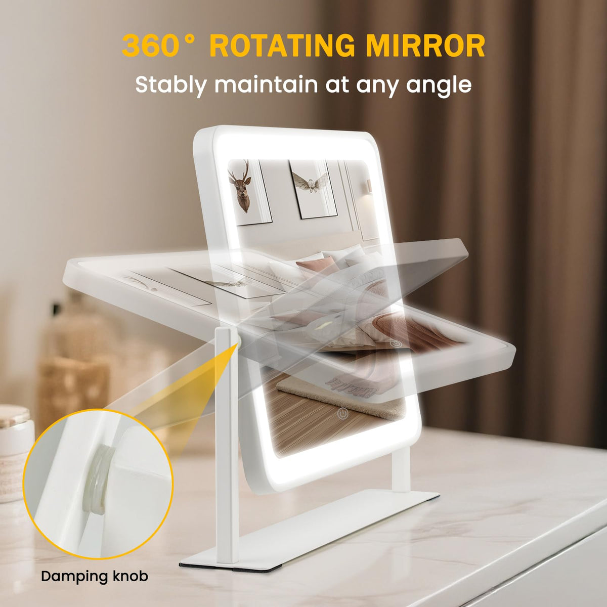 Miroir de maquillage Bearolve en mode d'éclairage naturel