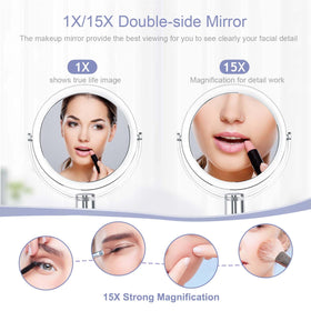 Miroir de maquillage CLSEVXY 360° rotatif, vue latérale
