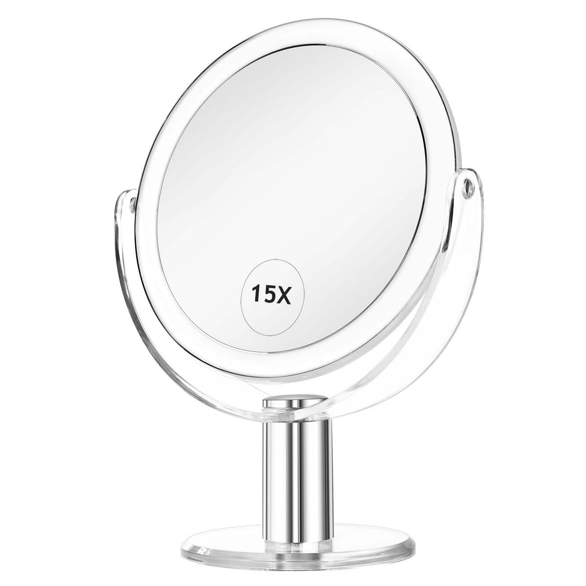 Miroir de maquillage CLSEVXY à double face 1X et 15X, vue de face
