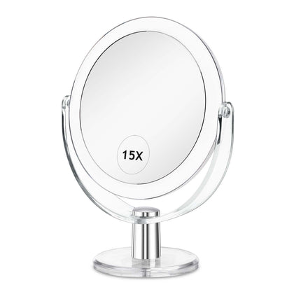 Miroir de maquillage CLSEVXY double face avec support