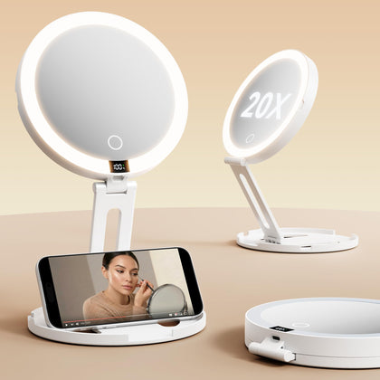 Miroir de maquillage de voyage eeuuty avec éclairage frontal