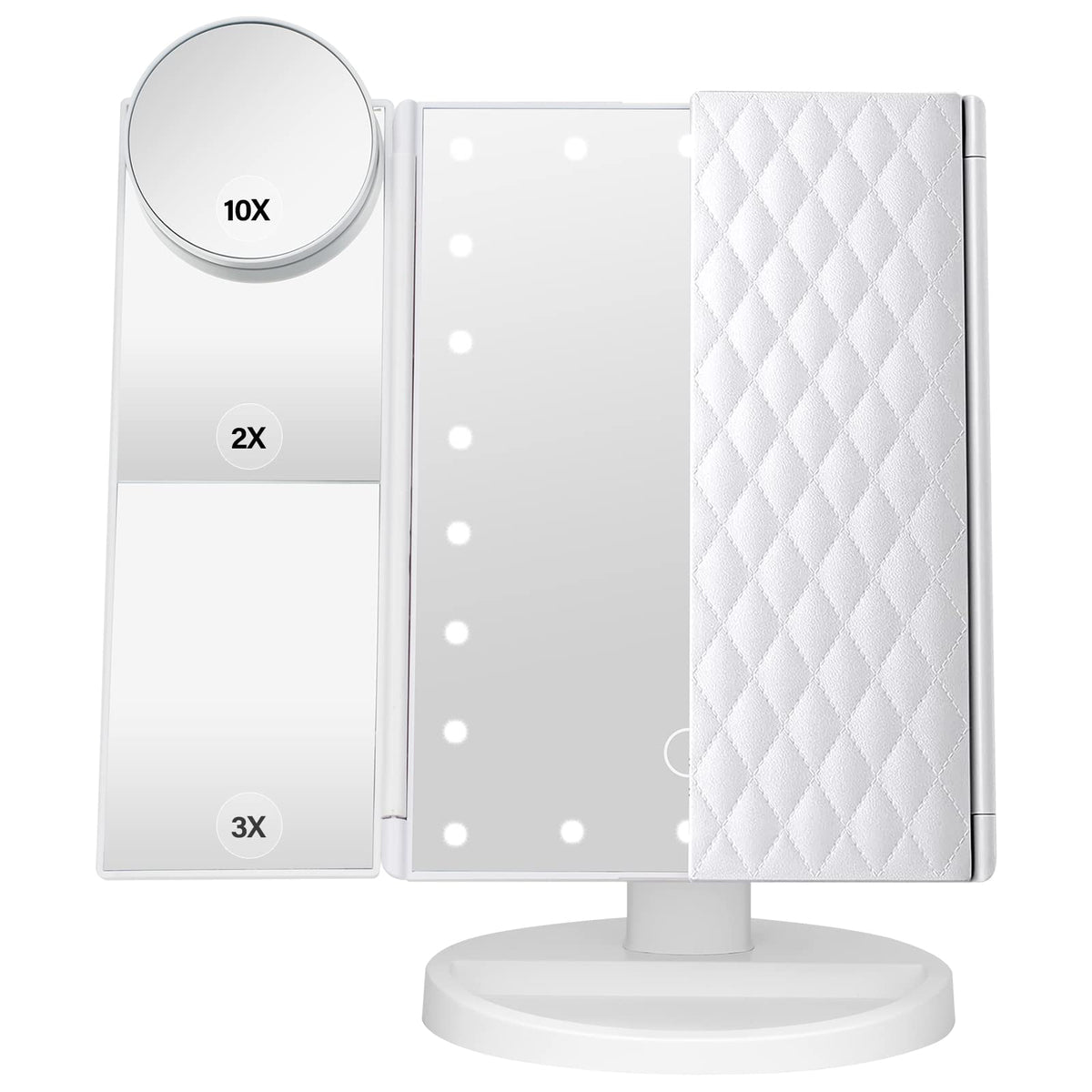 Miroir de maquillage DenCert avec éclairage LED avant