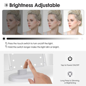 Miroir de maquillage DenCert en position pliée