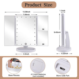 Miroir de maquillage deweisn avec accessoires de maquillage