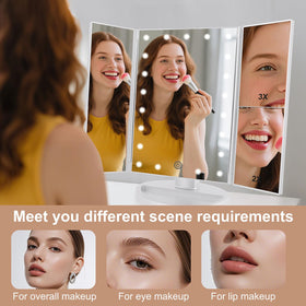 Miroir de maquillage deweisn avec éclairage LED à faible luminosité