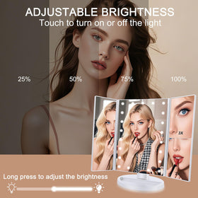 Miroir de maquillage deweisn avec éclairage LED allumé