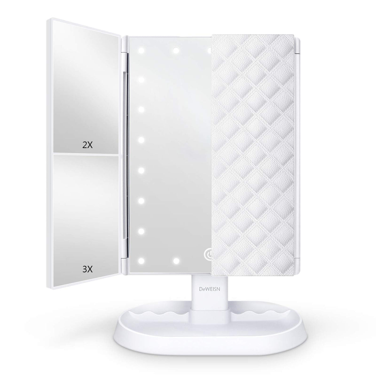 Miroir de maquillage deweisn éclairé avec 21 LEDs vue de face