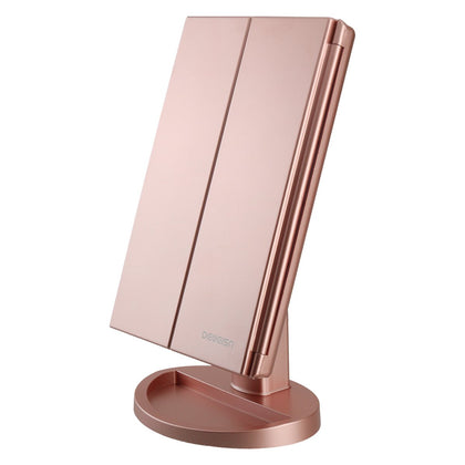 Miroir de maquillage deweisn trifold éclairé avec 21 LED face avant