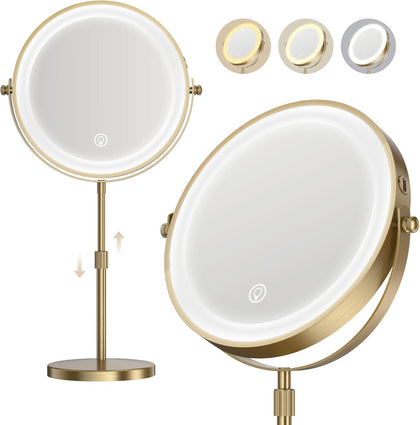 Miroir de maquillage Dienmern éclairé vue de face avec lumière LED