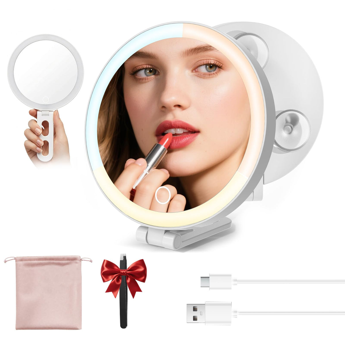 Miroir de maquillage éclairé 10X sicotool vue avant