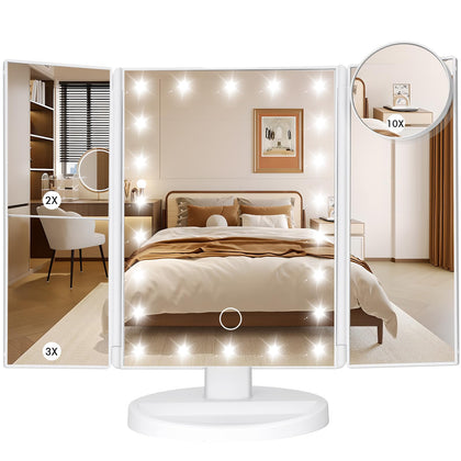 Miroir de maquillage éclairé LeeWent avec plusieurs angles de vue