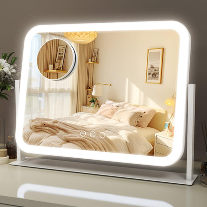 Miroir de maquillage éclairé ROLOVE vue avant avec éclairage