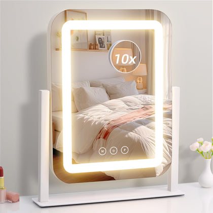 Miroir de maquillage éclairé Shinerva 12"×13,9" vue de face