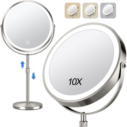 Miroir de maquillage éclairé UBYMET 1X/10X vue avant