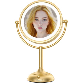Miroir de Maquillage Éclairé VESAUR 8,5" vue de face avec lumière