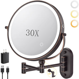 Miroir de maquillage éclairé ZLOKLA 9" vue avant avec lumière