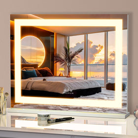 Miroir de maquillage FENCHILIN 23" avec éclairage LED RGB avant