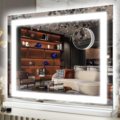 Miroir de maquillage FENNIO 22" x 20" avec lumières LED vue de face