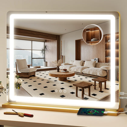 Miroir de maquillage FENNIO 23" x 18" avec éclairage LED