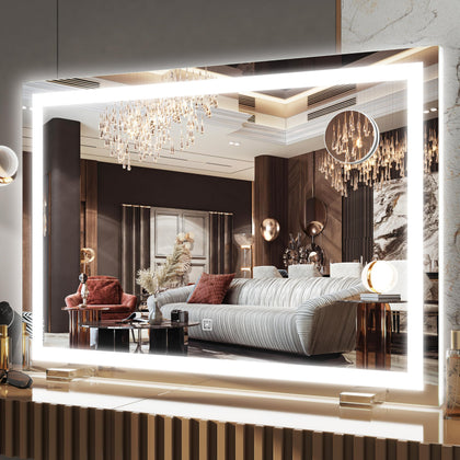 Miroir de maquillage FENNIO 32"x22" vue avant avec éclairage LED