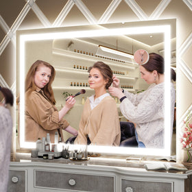 Miroir de maquillage FENNIO avec accessoires pour montage mural