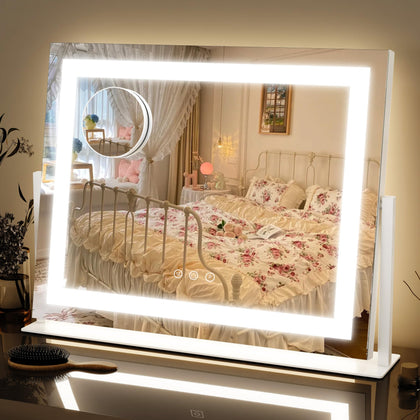 Miroir de maquillage FENNIO avec éclairage en couleur blanche